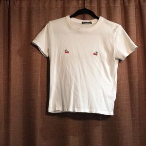 White tee shirt with cherries